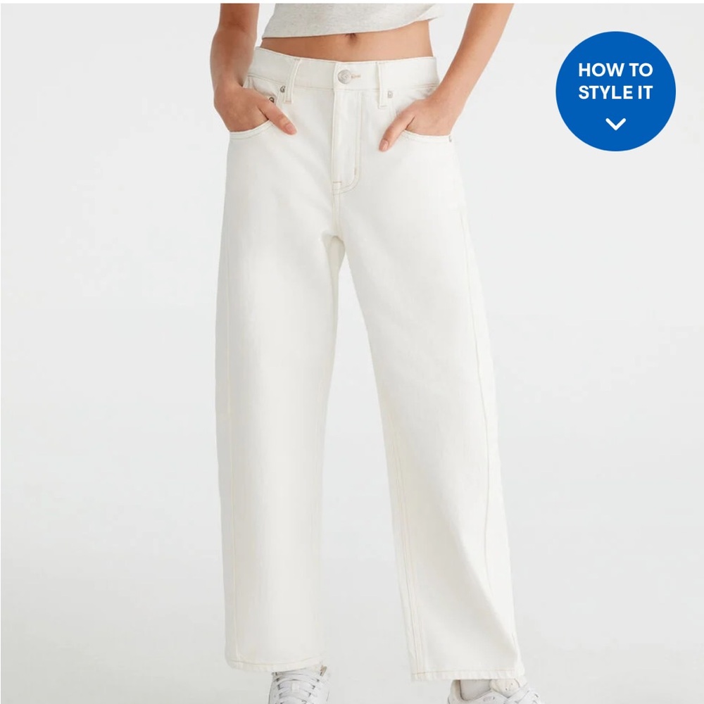 Women's Aeropostale Barrel Leg White Jeans